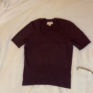 knit purple top from LOFT
